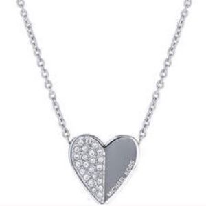 COPY - Silver Michael Kors pave heart necklace